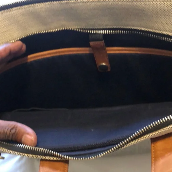 Jack Spade NYC Gray and Brown Laptop Men's Bag - Picture 5 of 6